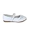 Little Angel AH61 Leatherette Ruffle Rhinestone Sequin Decor Ballerina Flat (Toddler/ Little Girl/ Big Girl) - White