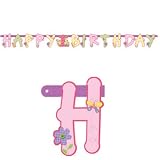 Happy-Birthday-Girlande 'Erster Geburtstag Maedchen'
