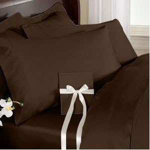 Set of 2 Standard Size 1500 Thread Count Egyptian Quality 2PC PILLOWCASES, BROWN
