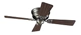 Hunter 23871 Low Profile lll 42-Inch Four-Dark Walnut/Chestnut-Blades-Ceiling Fan, Antique Pewter