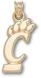 Cincinnati Bearcats 3/4 Pierced C Paw Pendant - 14KT Gold Jewelry