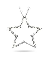 1.13 Cts Diamond Star Pendant in 14K White Gold
