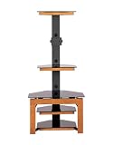 Planet 3 37-Inch LCD Mounting Bracket with 5 Shelves, Oak Finish/Black Glass