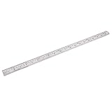 uxcell ステンレス スチール ダブル 製図 直定規 50cm 測定 両面 52.5 x 3cm