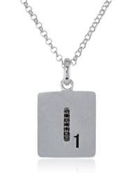 Scrabble 925 Sterling Silver 0.021ct Diamond Initial I Pendant Necklace, 18"
