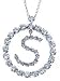 Sterling Silver CZ Initial Pendant 