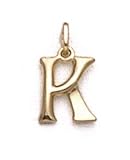 14K 'K' Pol Initial Pendant - GH10044