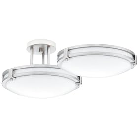 Lithonia Lighting Saturn One-Light Fluorescent Semi Flush-Mount Ceiling Fixture, Brushed... by Lithonia Lighting
