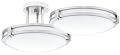 Lithonia Lighting 11750 BN M4 Saturn One-Light Fluorescent Semi Flush-Mount Ceiling Fixture, Brushed Nickel with White Acrylic Globe