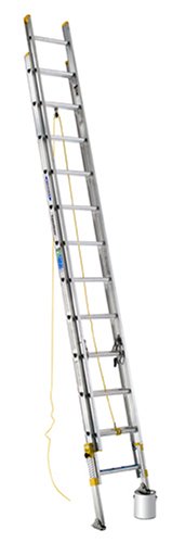 Werner D17242EQ Equalizer 225-Pound Duty Rating Aluminum 24-Foot Extension Ladder with Integrated Leveling System
