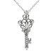 Sterling Silver Crown Jewel Key Pendant