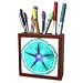 Edmond Hogge Jr Flowers - Blue and White Morning Glory - Tile Pen Holders-5 inch tile pen holder