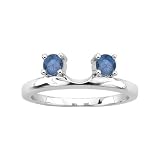 14K White Gold 3/8 ct. Blue Diamond Wrap