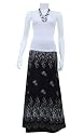 Intricately Embroidered Long Black Skirt Black
