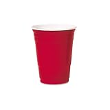 Plastic Party Cold Cups, 16 Ounces, Red, 20 Bags of 50 Per Carton