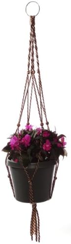 Macrame Plant Hanger Brownie, New, Hand Made,with 16mm Wood Beads, 38-40 Inches