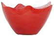 Colorful Recycled Art Glass Large Watermelon Red Wave Rim Bowl 12"D, 7"H