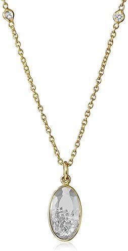 Moritz Glik "Kaleidoscope" 18K Yellow Gold Floating Diamond Oval Pendant Necklace