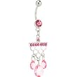 Passion Pink Gem Demure Chandelier Belly Ring