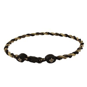 New Orleans Saints Titanium Twisted 2-RopeTornado21 inch Necklace
