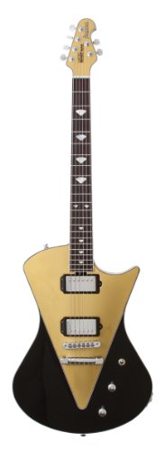 Ernie Ball Music Man 750-X1-20-00-CS-CR Armada Electric Guitar, Opaque Black/Gold On Sale