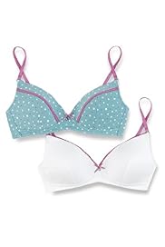 2 Pack Angel Cotton Rich Non-Wired Spotted A-C Bras