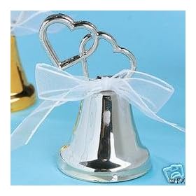 Silver Wedding Double Heart Place Card Holders (Set of 50)