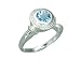 1.75 Carats Round Genuine Swiss Blue Topaz Sterling Silver Ring