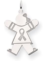 14k White Gold Kid Charm