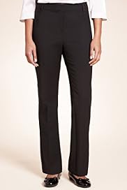 Flat Front Plain Bootleg Trousers