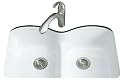 KOHLER K-6626-6U-0 Langlade Smart Divide Undercounter Kitchen Sink, White