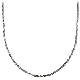 Sterling Silver 3mm Italian Singapore Chain Necklace, 20