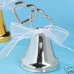 Silver Wedding Double Heart Place Card Holders (Set of 50)