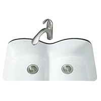 KOHLER K-6626-6U-0 Langlade Smart Divide Undercounter Kitchen Sink, White