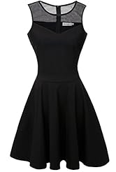 Cocktail Nylon/Rayon/Spandex Sleeveless Lace Pleated Stretchy Bridesmaid Dress 