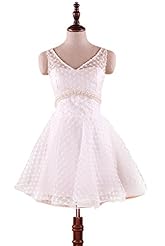 Strapless Chiffon/Organza Lace  Evening Dress/Bridesmaid Dress/Prom Dress/Party Dress/Wedding Dress  With Pearls