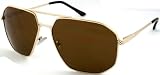 Aviator Style Metal Frame with Optical Hinge and Spring Hinge Sunglasses. Gold with 100% UV Protection Lens. 20742S-O-MIX