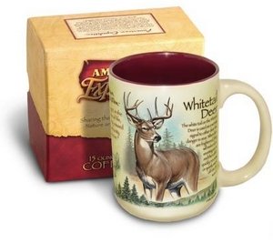 STONEWARE COFFEE MUG - WHITETAIL DEER