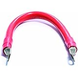 Camco 47483 Red 3/8" Stud 12" Long 2-Gauge Marine Battery Cable and Tinned Lug Assembly