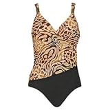 Jungle Animal One Piece C/D Cup Surplice Swimsuit by FantaSizer - Women's Swimsuit Plus Size Swimsuit