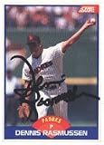 Dennis Rasmussen, San Diego Padres, 1989 Score Autographed Card