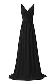 KARMA PROM Women’s Chiffon V-neck Sle…