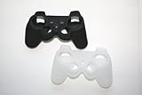 2 x Silicone Skin Case for Sony PlayStation 3 PS3 Wireless Dual Shock Controller, 1 CLEAR + 1 BLACK