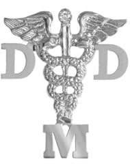 NursingPin - Doctor of Dental Medicine DMD Lapel Pin with Diamond in Silver