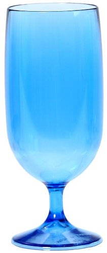 Linden Sweden 15-Ounce Ice tea/Beer Stem, Transparent Blue, Set of 4