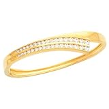 14K White Gold Diamond Bangle Journey Bracelet - 2.45 Ct.