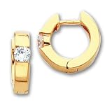 Gold-plated Single CZ Huggie Earrings