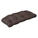 Outdoor Patio Chocolate Brown Solid Wicker Loveseat/Bench Cushion