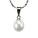 Pearl Essence 7-8mm AAAA Drop Pendant w. CAREFREE Sterling Silver Necklace, White (18)