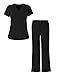 G Med Women's Scrub Top and Straight Pants 2-Piece Fashion Sets Medical Uniform